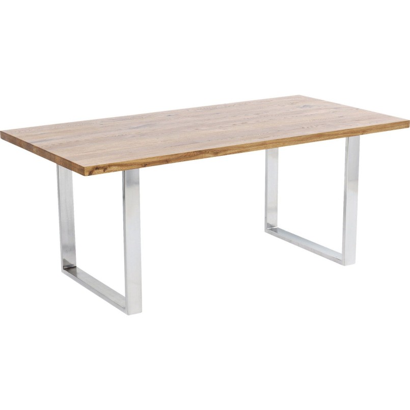 Table Jackie chêne-chromé 160x80