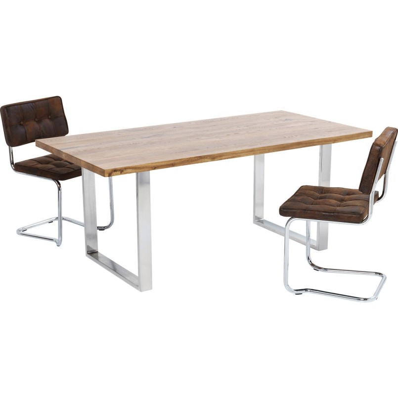Table Jackie chêne-chromé 160x80
