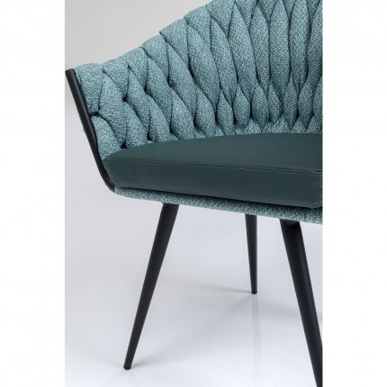 Chair with armrests Knot Bluegreen Kare Design