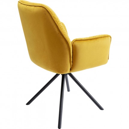 Swivel Chair with armrests Mila Yellow Kare Design