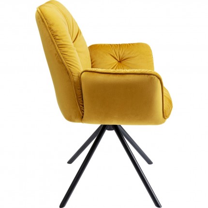 Chair with armrests Mila Yellow Kare Design
