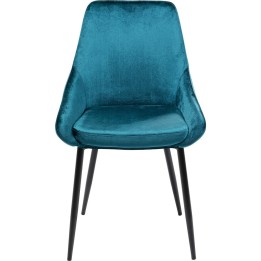 Chaise East Side velours bleu pétrole Kare Design
