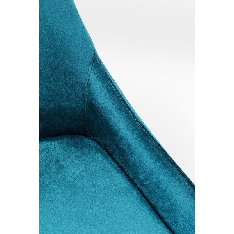 Chaise East Side velours bleu pétrole Kare Design