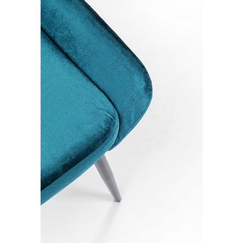 Chaise East Side velours bleu pétrole Kare Design