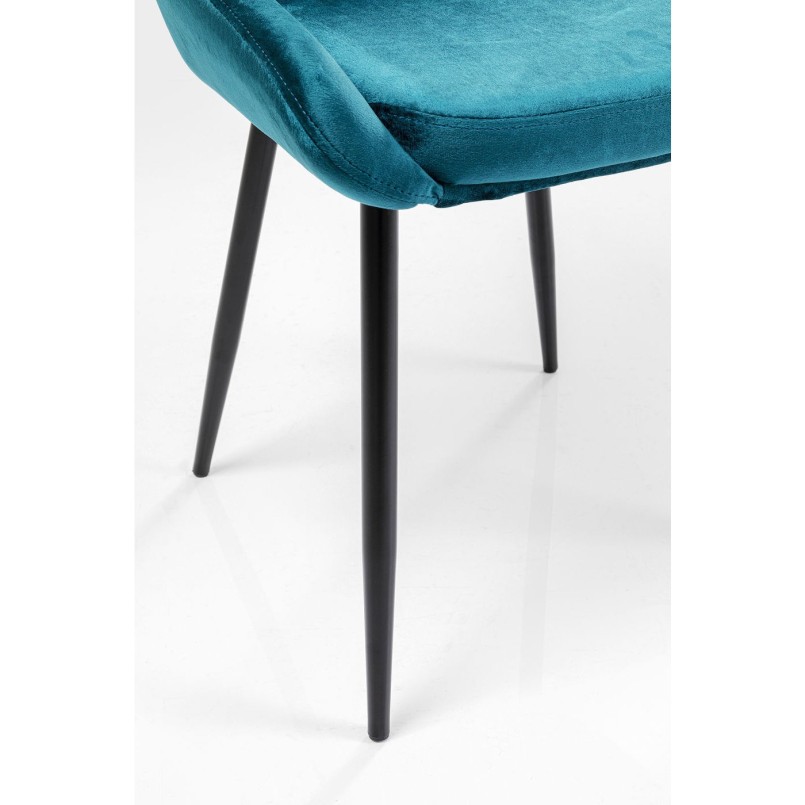 Chaise East Side velours bleu pétrole Kare Design