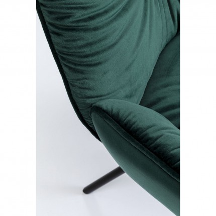 Stoel met armleuningen Mila groen fluweel Kare Design