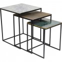 Tables d\'appoint Ray carrées set de 3 Kare Design