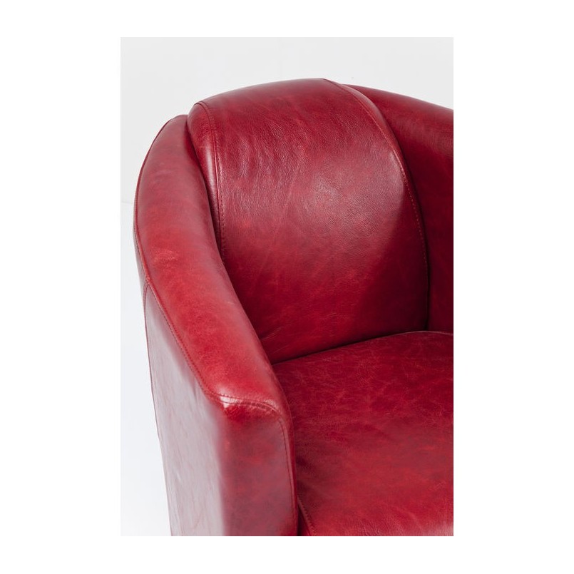 Fauteuil Cuir Cigar Lounge rouge Kare Design 