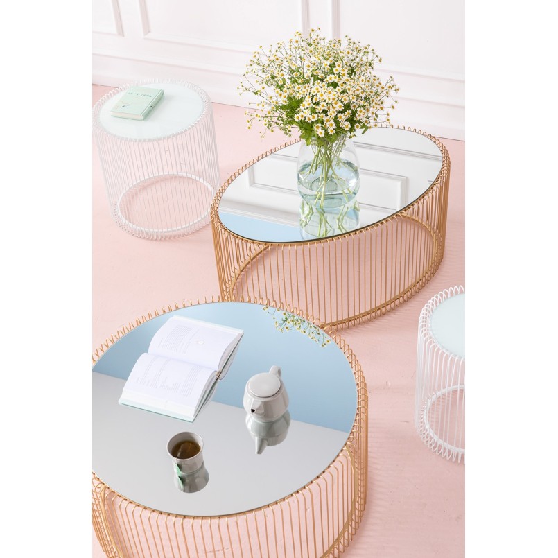 Table basse Wire laiton 80cm Kare Design