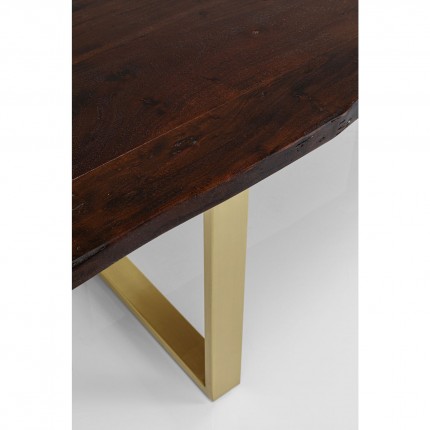 Eettafel Harmony Walnoot Messing 180x90cm Kare Design