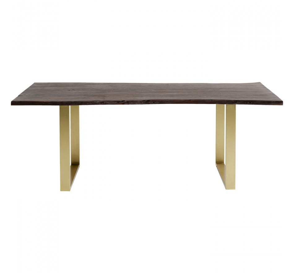 Eettafel Harmony 200x100cm walnoot goud Kare Design