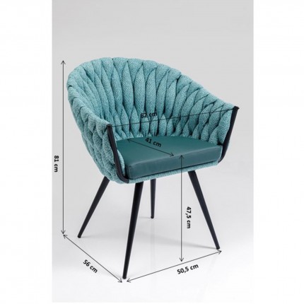 Chair with armrests Knot Bluegreen Kare Design