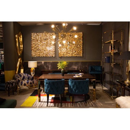 Schilderij goud bloemen 120x120cm Kare Design