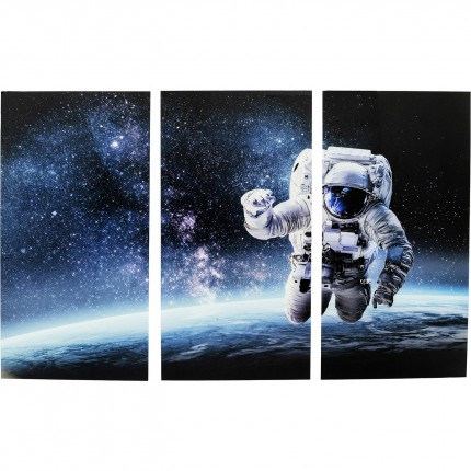 Tableau en verre Triptychon Man in Space 160x240