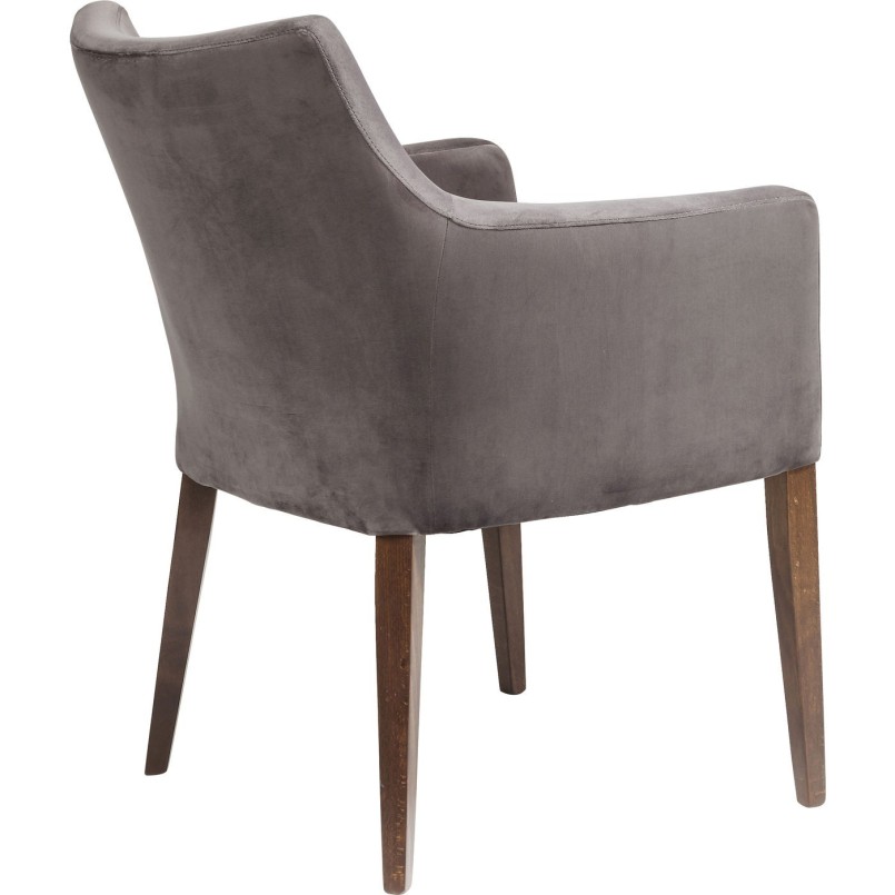 Chaise avec accoudoirs Mode Velvet grise Kare Design