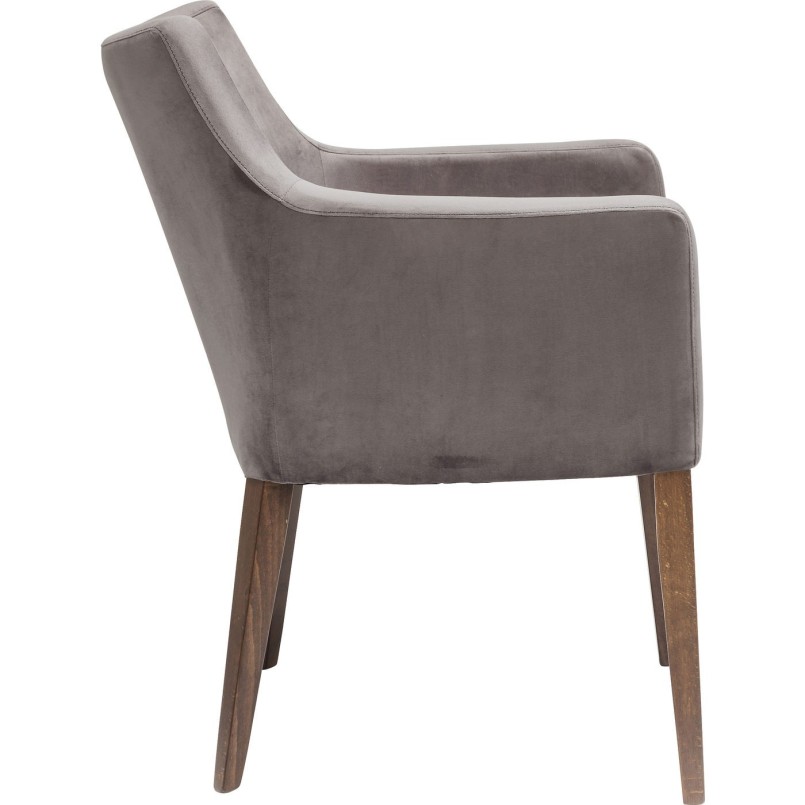 Stoel met armleuningen Mode Velvet grijs Kare Design