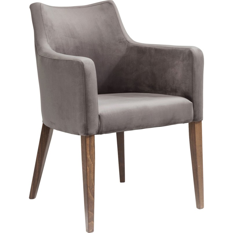 Stoel met armleuningen Mode Velvet grijs Kare Design