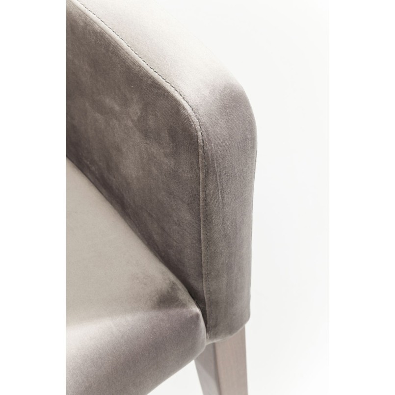 Stoel met armleuningen Mode Velvet grijs Kare Design