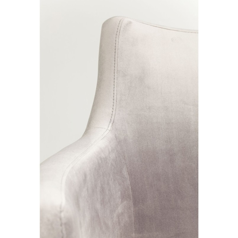 Chaise avec accoudoirs Mode Velvet grise Kare Design