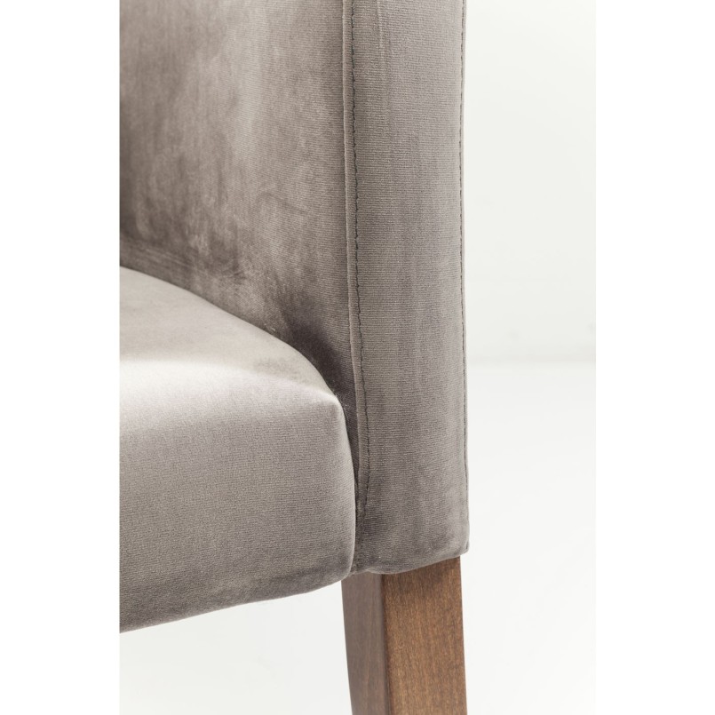 Stoel met armleuningen Mode Velvet grijs Kare Design