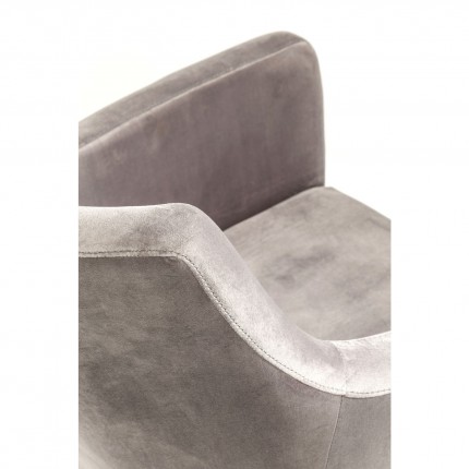 Chair with armrests Mode Velvet Grey Kare Design