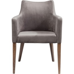 Chair with Armrest Mode Velvet Grey Kare Design