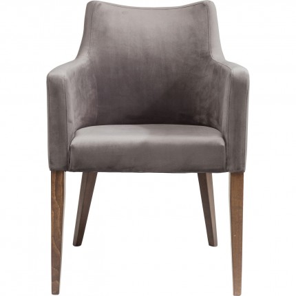 Chair with armrests Mode Velvet Grey Kare Design