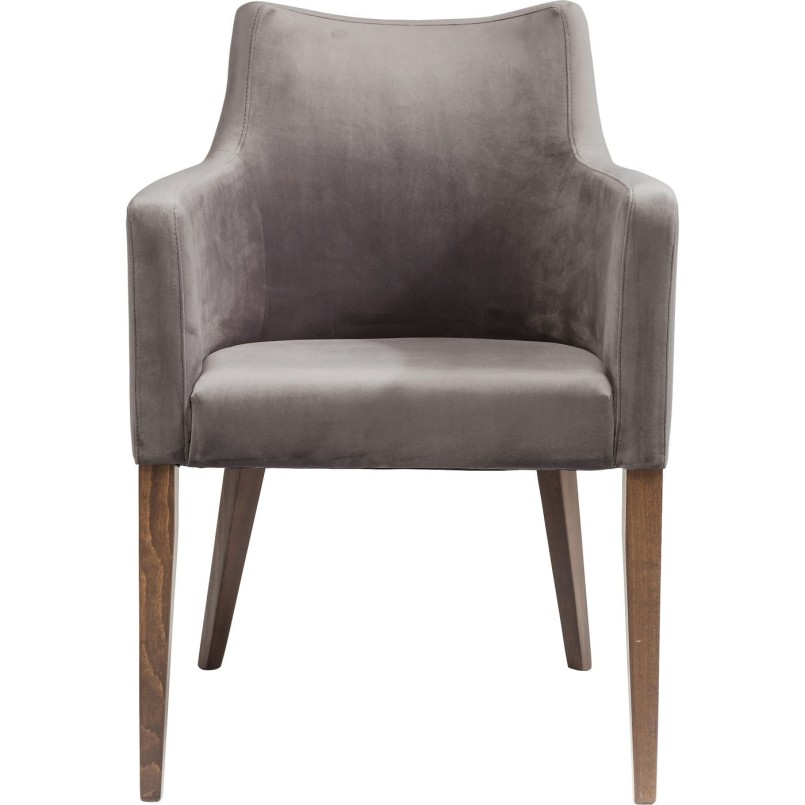Stoel met armleuningen Mode Velvet grijs Kare Design