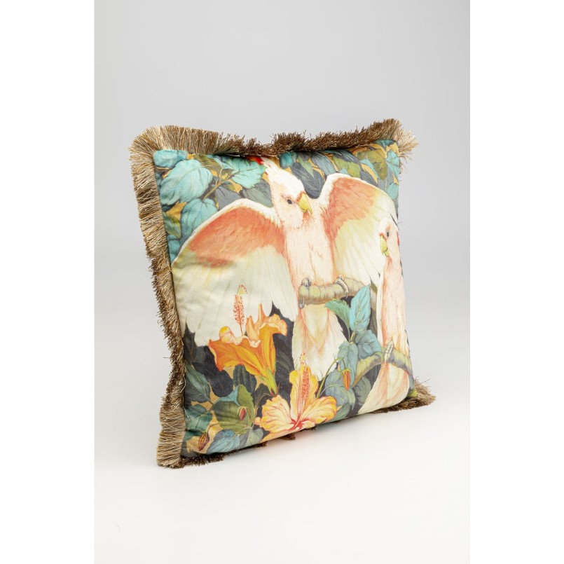 Coussin à franges Perroquets 45x45cm Kare Design