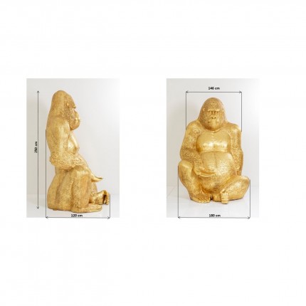 Deco Gorilla Gold XXL 249cm Kare Design
