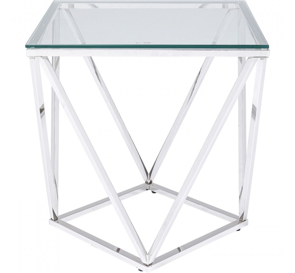 Bijzettafel Cristallo 50x50cm zilver Kare Design