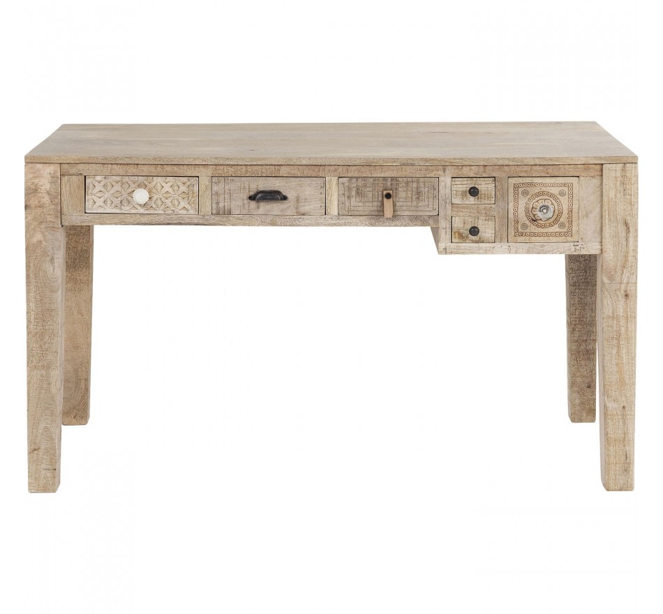 Bureau en bois Puro 6 tiroirs 135x60cm Kare Design
