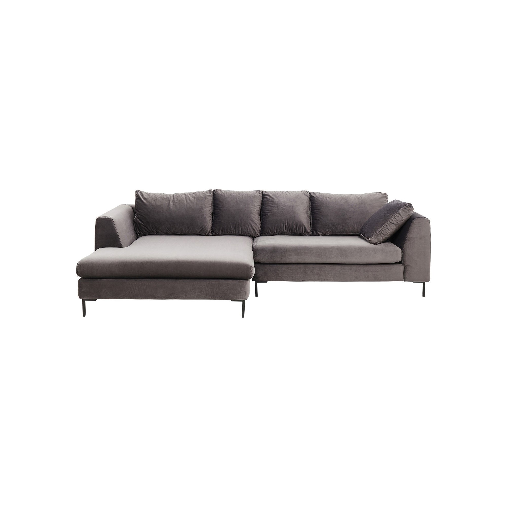 Canapé d'angle Gianna Velvet gauche gris Kare Design