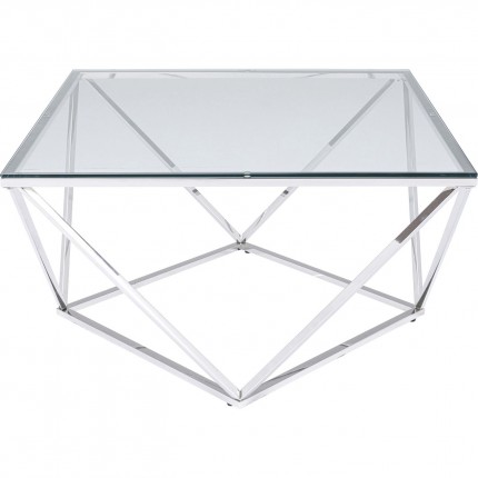 Salontafel Cristallo 80x80cm zilver Kare Design