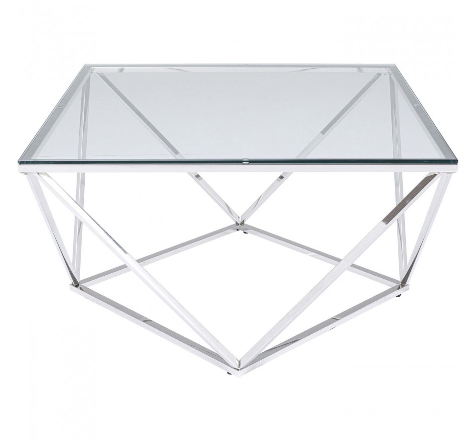 Salontafel Cristallo 80x80cm zilver Kare Design