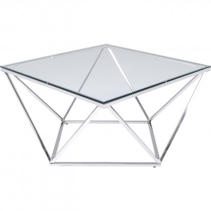 Salontafel Cristallo 80x80cm zilver Kare Design
