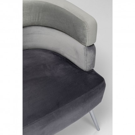 Sofa Sandwich grijs fluweel 2-zitsbank Kare Design