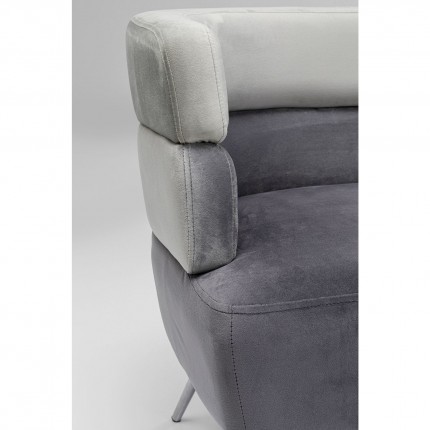 Sofa Sandwich 2 Seater Velvet Grey Kare Design