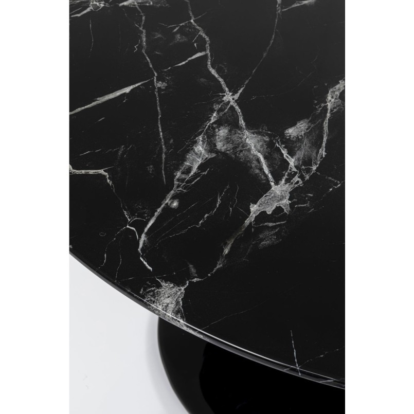 Table Solo effet marbre noir 110cm Kare Design
