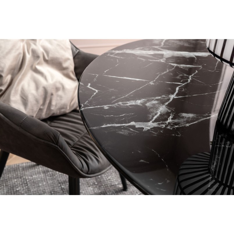 Eettafel Solo Marble Black Ø110cm Kare Design