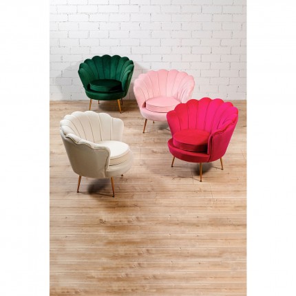 Fauteuil Water Lily velours écru Kare Design