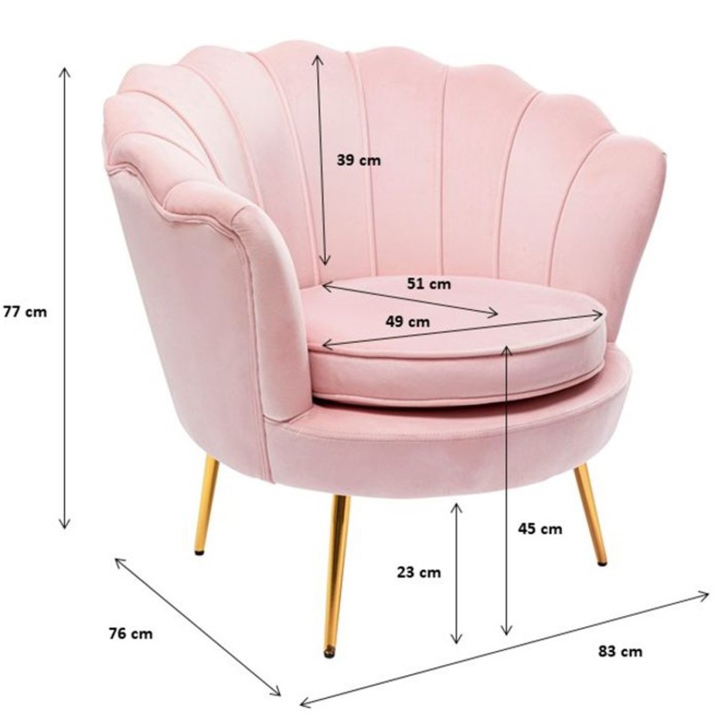 Fauteuil Water Lily rosé