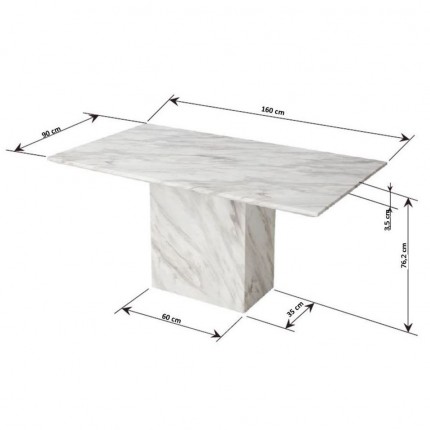 Table Artistico white marble 160x90cm Kare Design