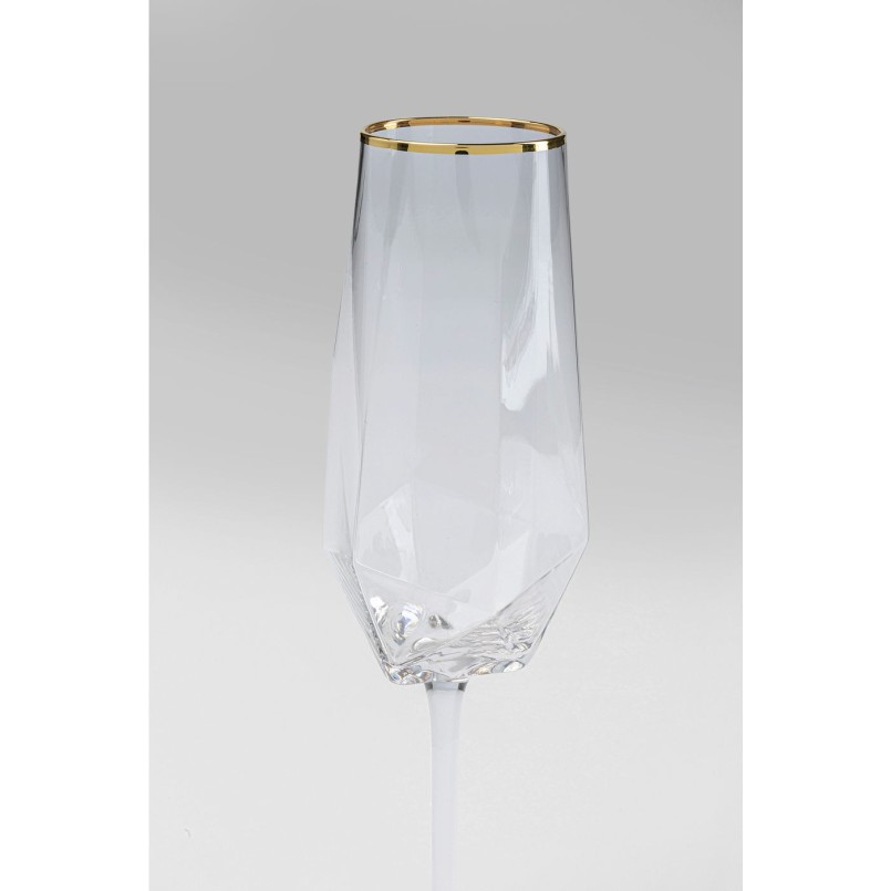 Flûte à champagne Diamond Gold Rim