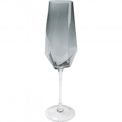 Champagneglazen Diamond Smoke (4/Set) Kare Design