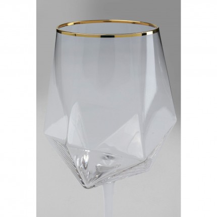 Wijnglazen Diamond Gold Rim (4/Set) Kare Design