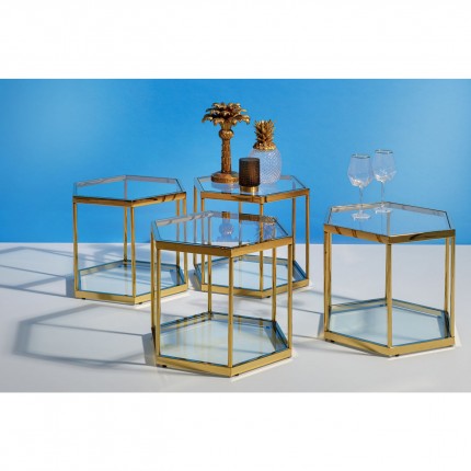 Wine Glass Diamond Gold Rim (4/Set) Kare Design