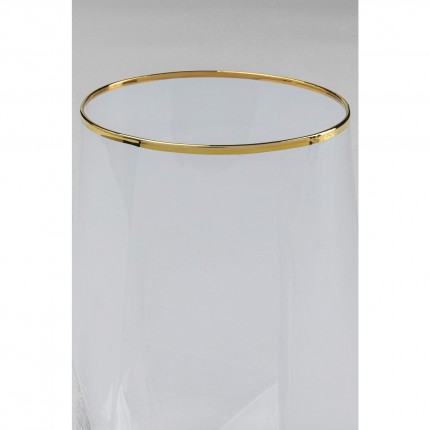 Water GlassDiamond Gold Rim (4/Set) Kare Design