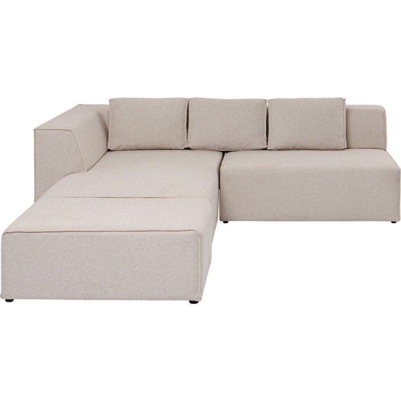 Canapé d'angle Infinity Ottomane gauche crème Kare Design