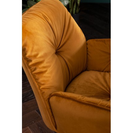 Swivel Chair with armrests Mila Yellow Kare Design